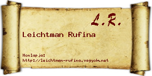 Leichtman Rufina névjegykártya
